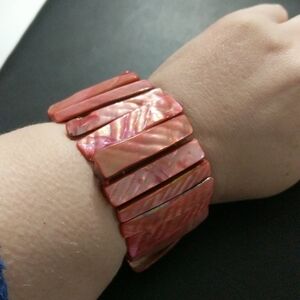 𝅺Pink Shell Spears Stretchy Elastic Statement Bracelet